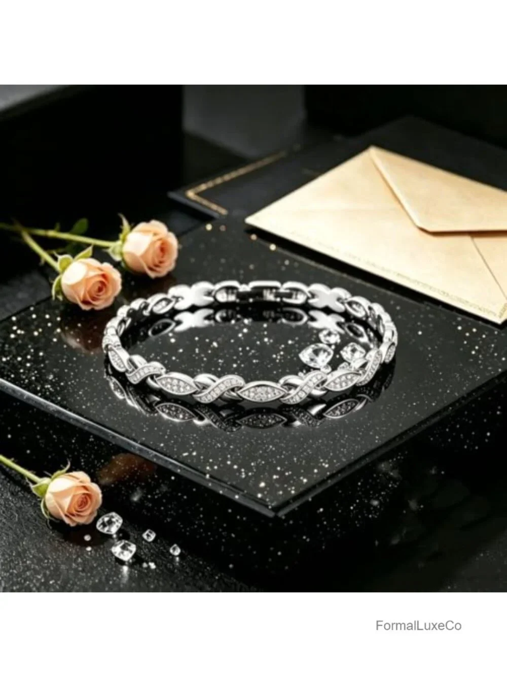 14K Gold Plated CZ Tennis Bracelet Dainty Hypoallergenic Non-Tarnish Gift